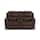 keanu burnt umber power leather reclining console loveseat   