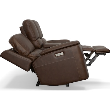 KEANU ZERO GRAVITY LEATHER POWER RECLINING LOVESEAT BY FLEXSTEEL
