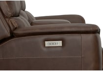keanu burnt umber power leather reclining console loveseat   