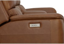 keanu caramel power leather reclining console loveseat   