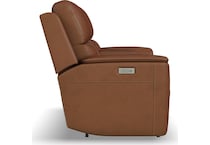 keanu caramel power leather reclining console loveseat   