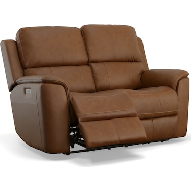 KEANU ZERO GRAVITY LEATHER POWER RECLINING LOVESEAT BY FLEXSTEEL