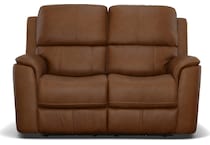 keanu carmel power leather reclining console loveseat   