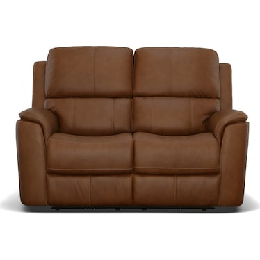 KEANU ZERO GRAVITY LEATHER POWER RECLINING LOVESEAT BY FLEXSTEEL