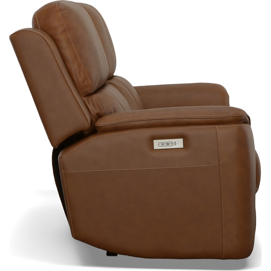 keanu carmel power leather reclining console loveseat   