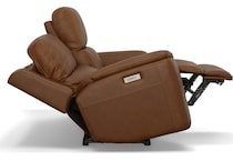 keanu carmel power leather reclining console loveseat   