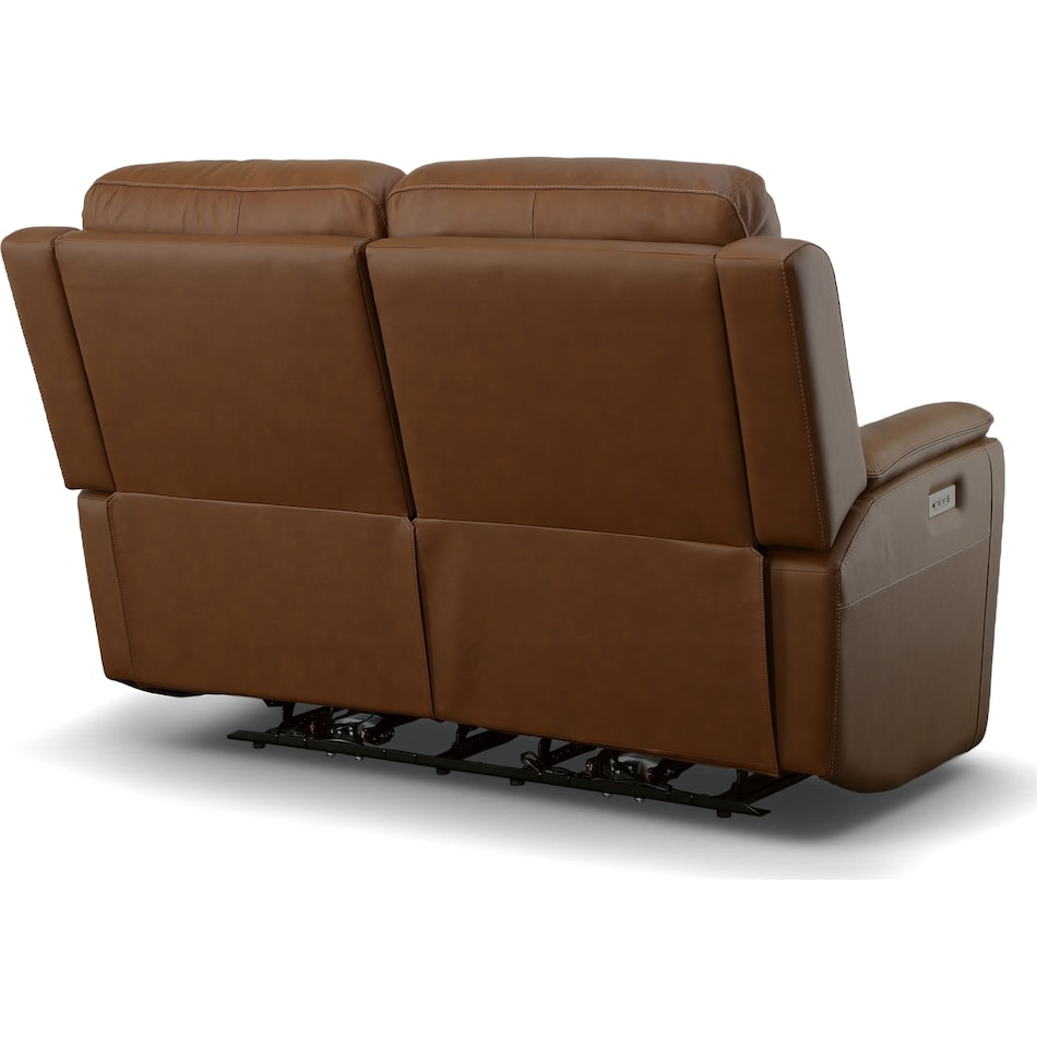 keanu carmel power leather reclining console loveseat   