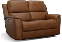 keanu carmel power leather reclining console loveseat   