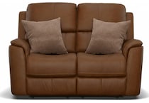 keanu carmel power leather reclining console loveseat   