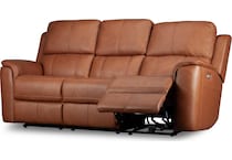 keanu carmel power leather reclining sofa   