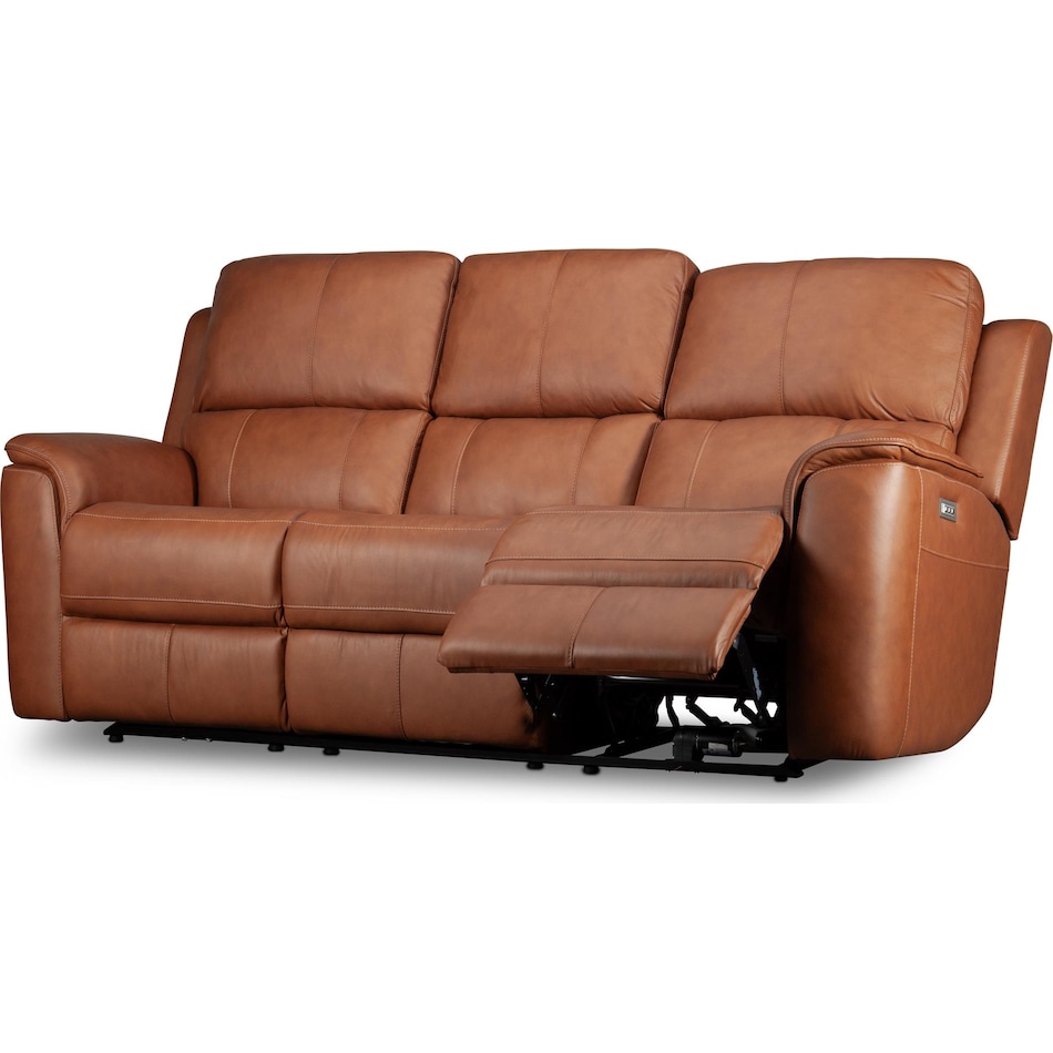 keanu carmel power leather reclining sofa   