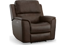 keanu dark brown power leather recliner   