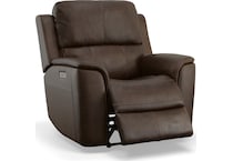 keanu dark brown power leather recliner   