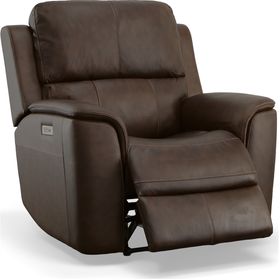 keanu dark brown power leather recliner   