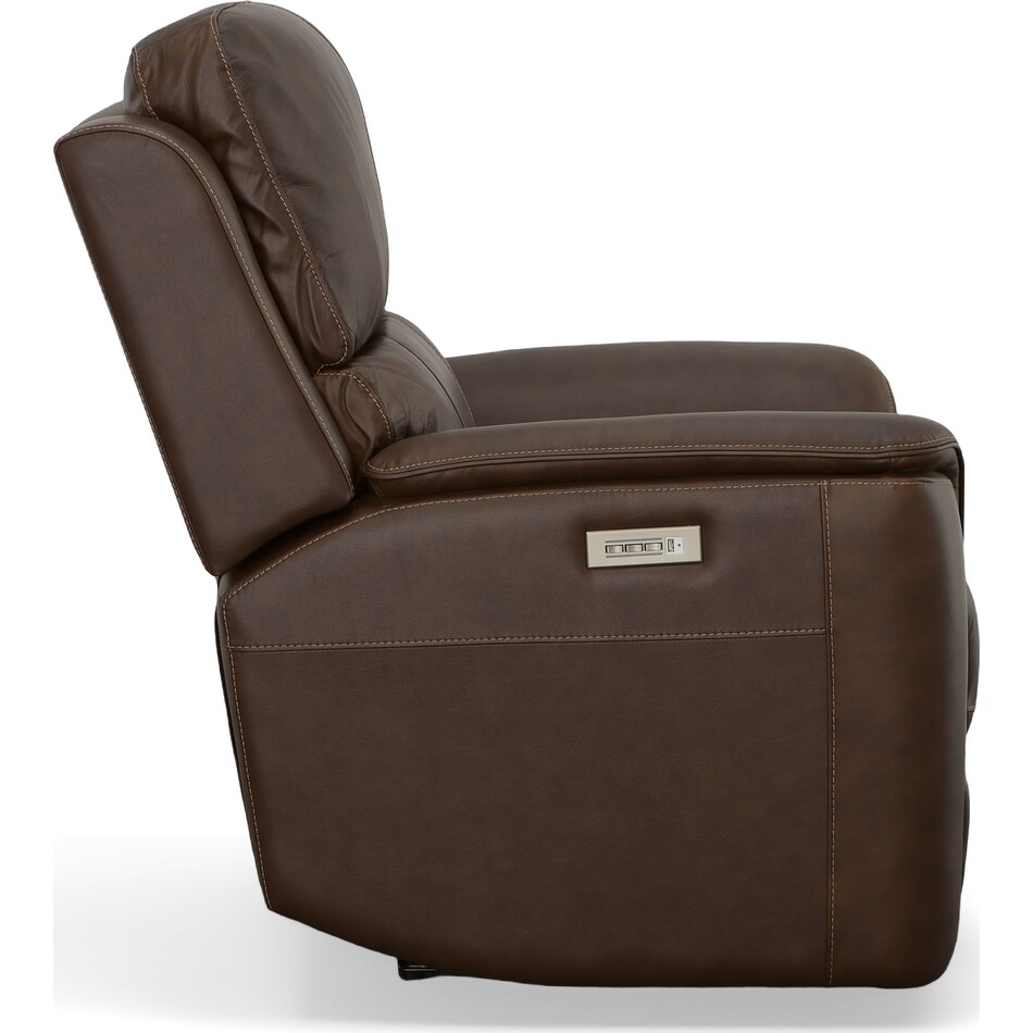 keanu dark brown power leather recliner   