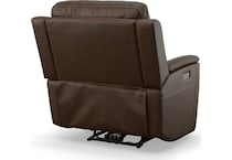keanu dark brown power leather recliner   