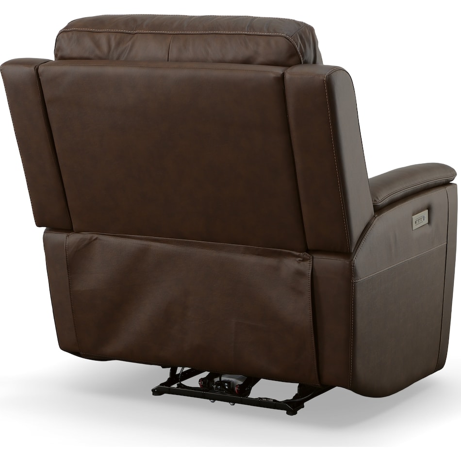keanu dark brown power leather recliner   