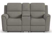 keanu grey power reclining console loveseat   