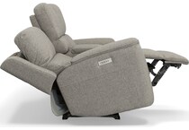keanu grey power reclining console loveseat   