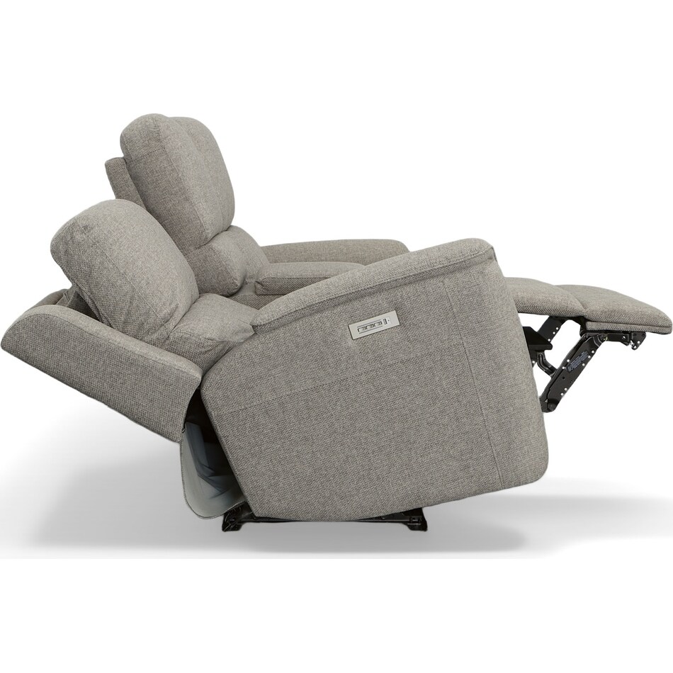 keanu grey power reclining console loveseat   