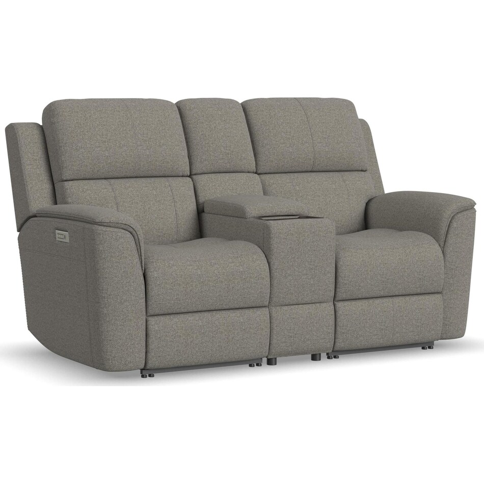 keanu grey power reclining console loveseat   