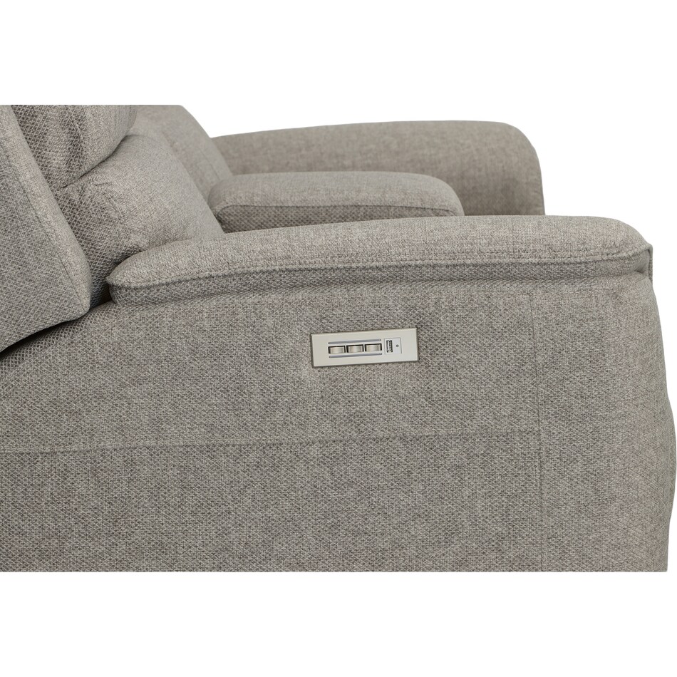 keanu grey power reclining console loveseat   