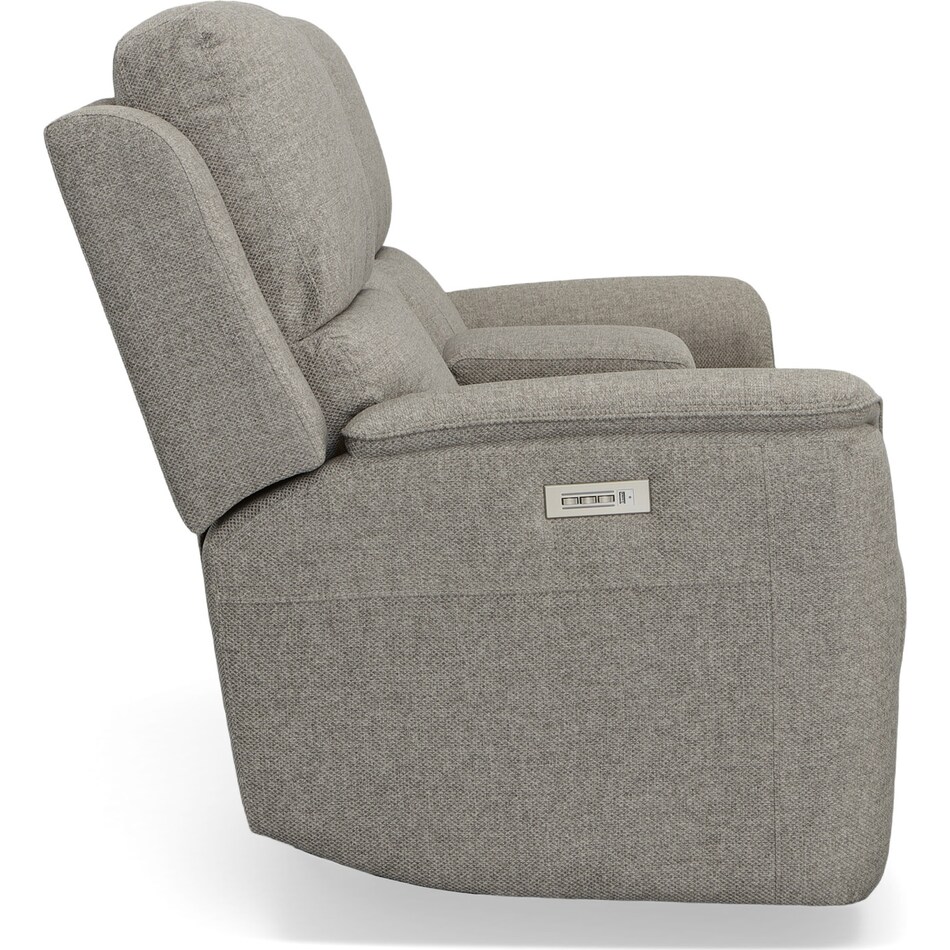 keanu grey power reclining console loveseat   