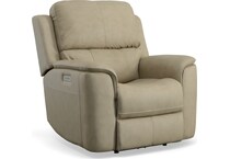 keanu tan power leather recliner   