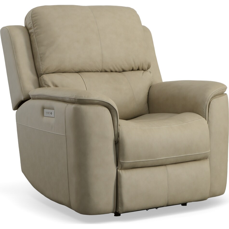 keanu tan power leather recliner   