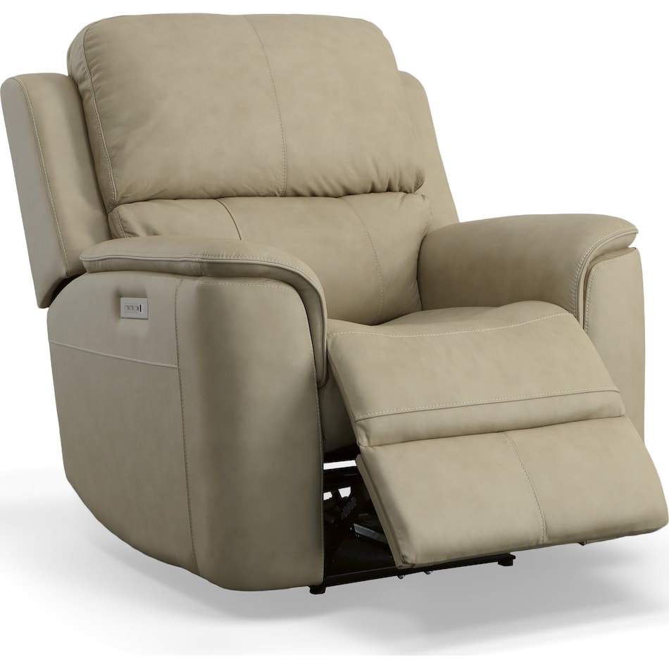 keanu tan power leather recliner   