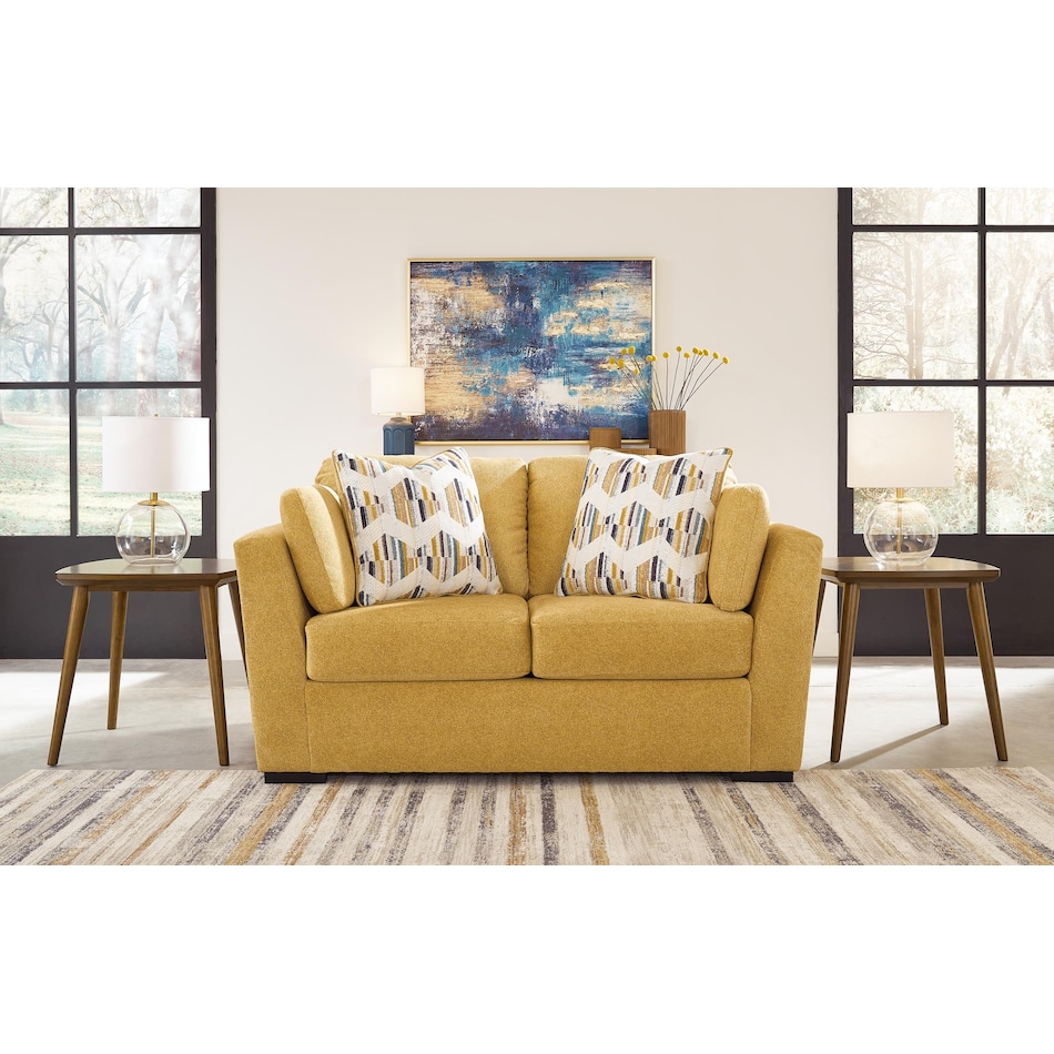 keerwick yellow loveseat   