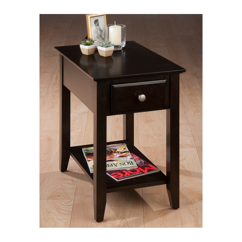 kesling espresso chairside table   