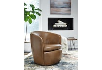 kierreys caramel leather accent chair   