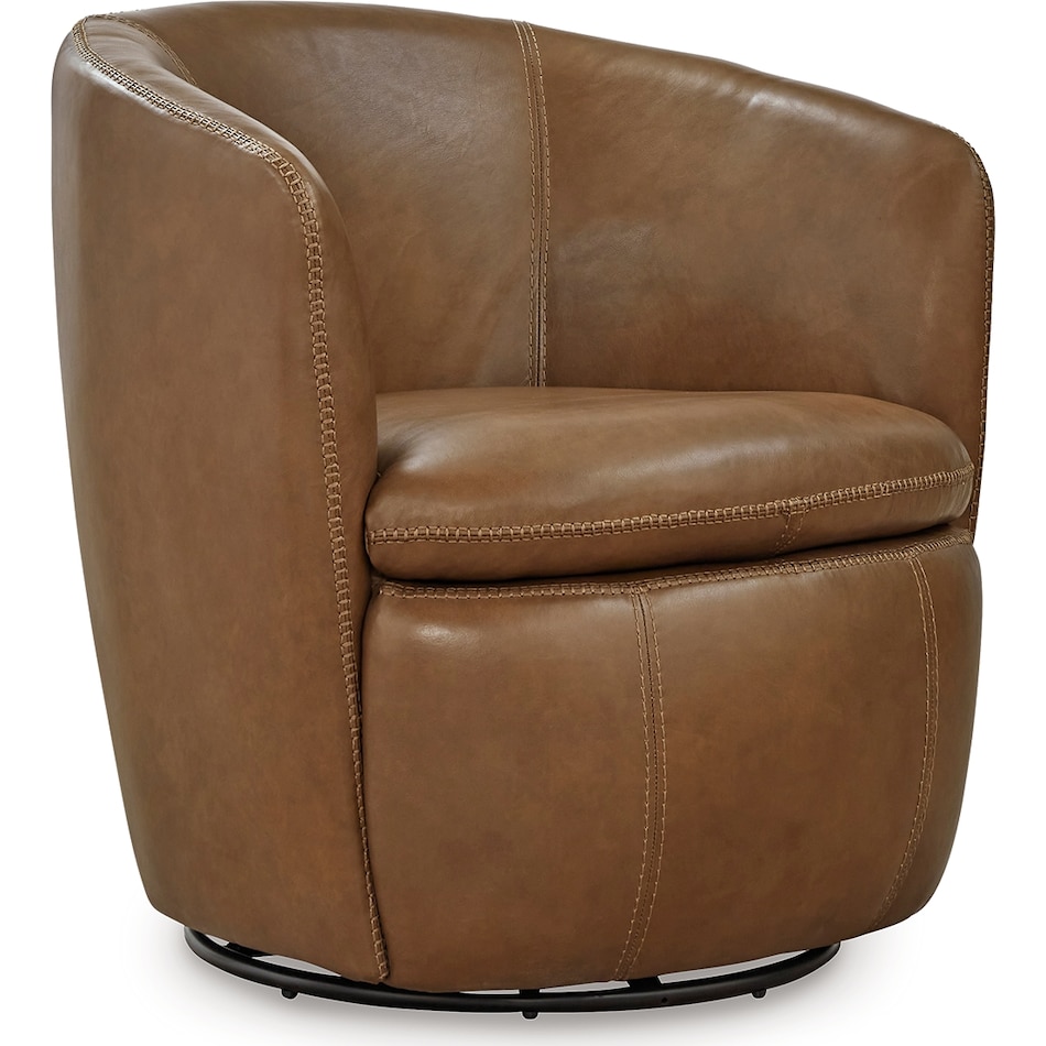 kierreys caramel leather accent chair   