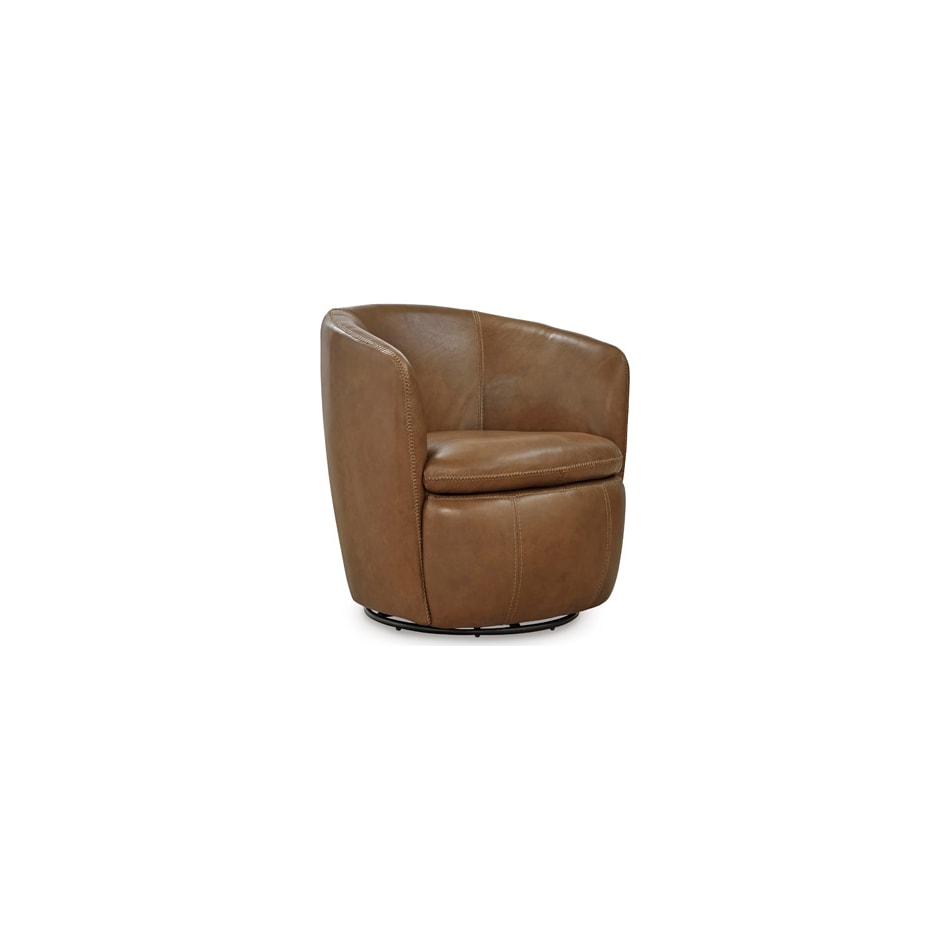 kierreys caramel leather accent chair   