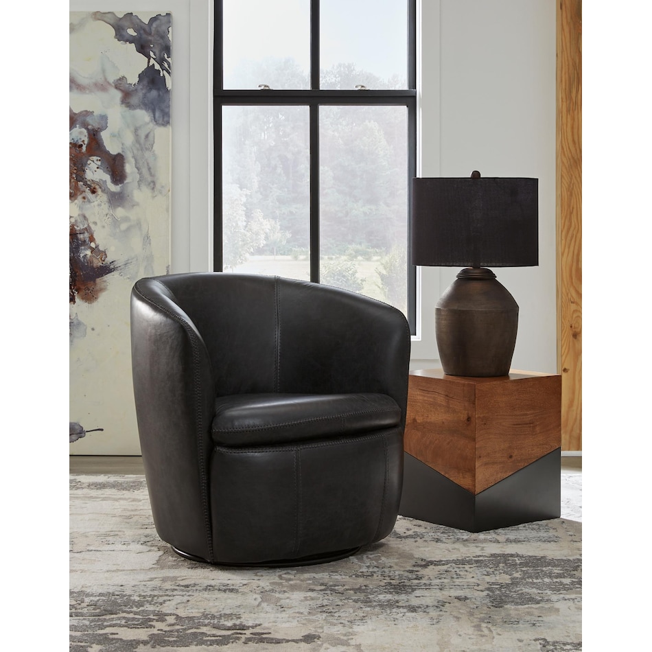 kierreys midnight leather accent chair   