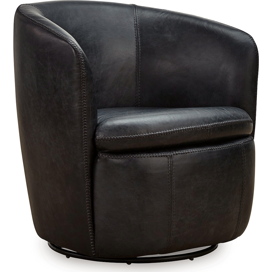 kierreys midnight leather accent chair   