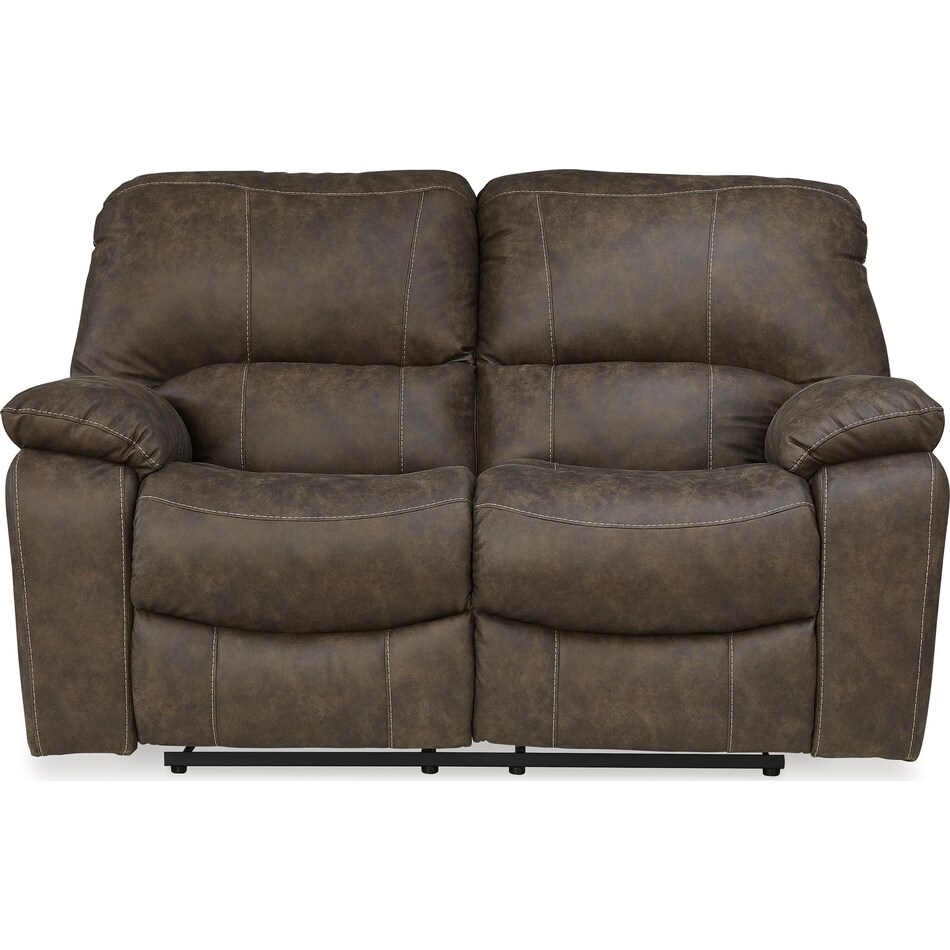 kilmartin chocolate reclining loveseat   