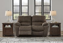 kilmartin chocolate reclining loveseat   