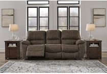 kilmartin chocolate reclining sofa   