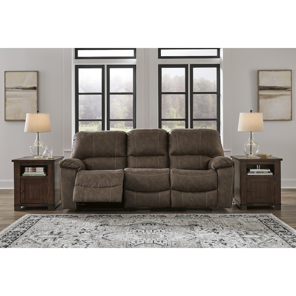 kilmartin chocolate reclining sofa   