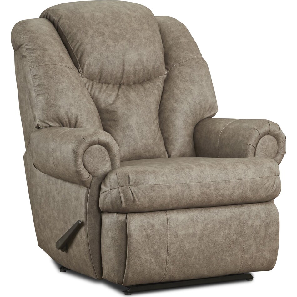 king comfort taupe rocker recliner   