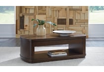 korestone brown cocktail table lift top   