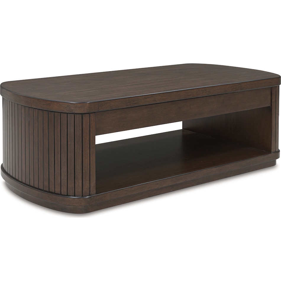 korestone dark brown cocktail table lift top   
