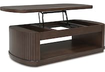 korestone dark brown cocktail table lift top   