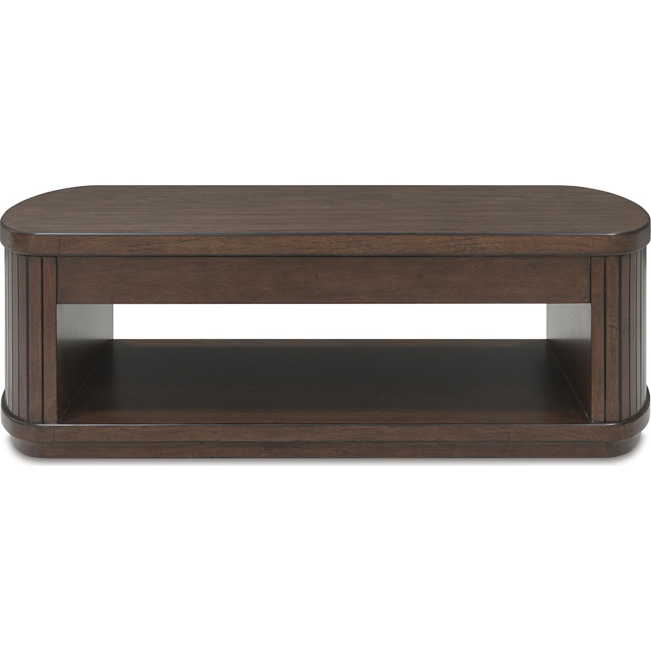 korestone dark brown cocktail table lift top   