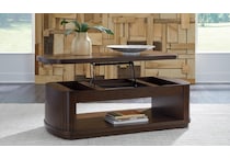 korestone dark brown cocktail table lift top   