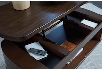 korestone dark brown cocktail table lift top   