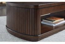 korestone dark brown cocktail table lift top   