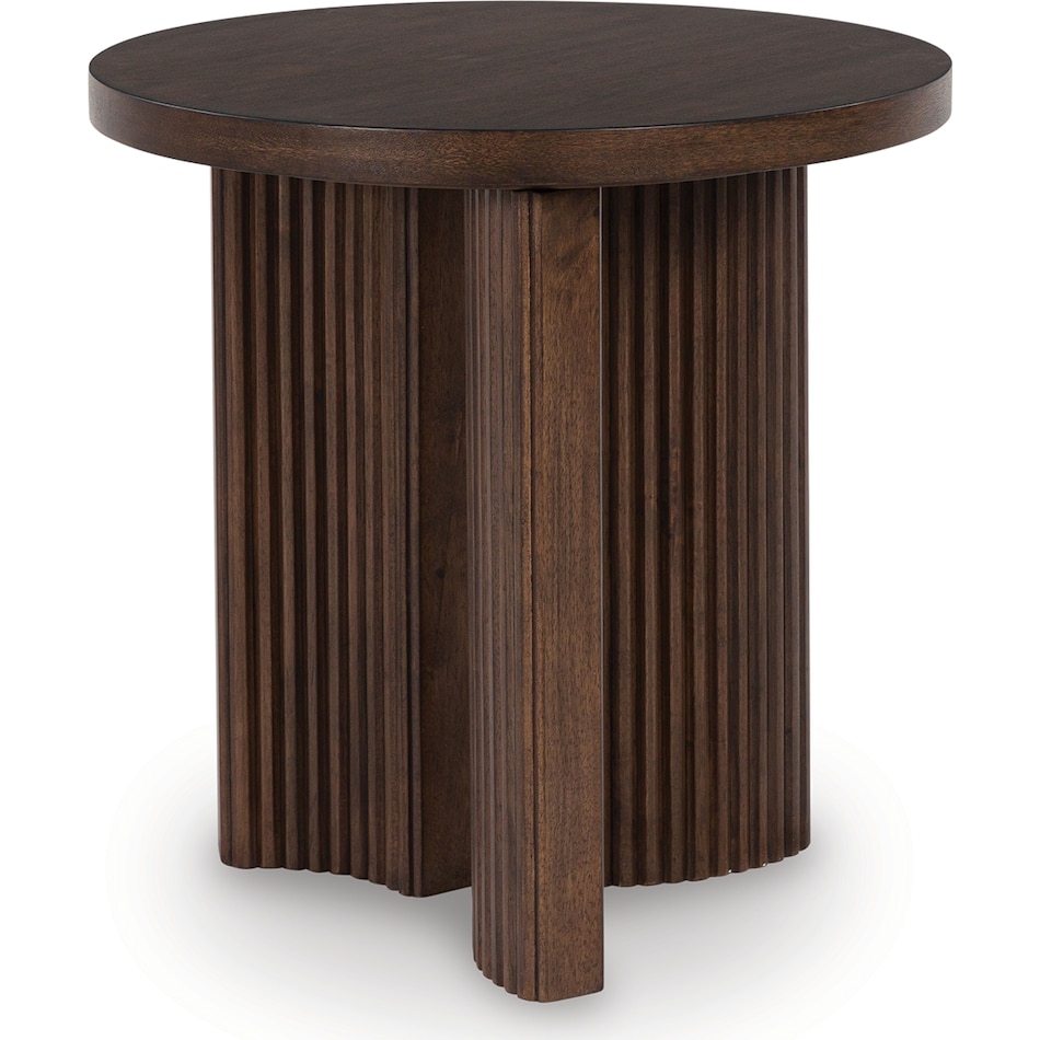 korestone dark brown end table   